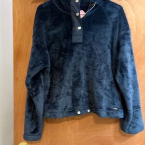 Cozy Navy Pullover Hoodie by Hollister size S